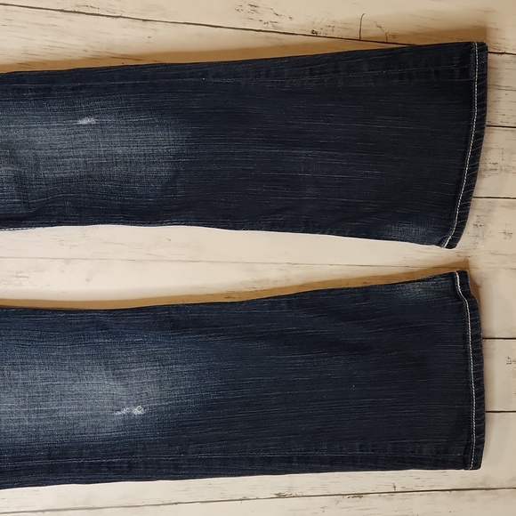 BKE Distressed Sabrina Flare Jeans - Dark Blue 29R - Picture 6 of 10